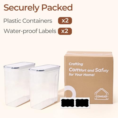 Airtight Cereal Storage Containers with Lids 6.7Qt 2Pack (2 Count)