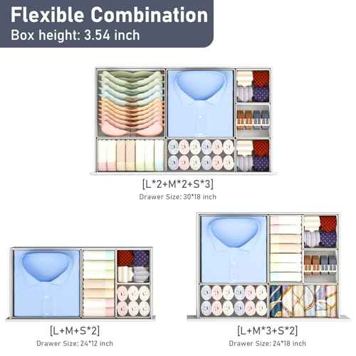 Drawer Organizer Clothes 28 Pack (28 Count)