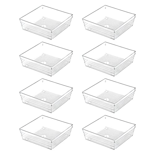 Clear Plastic Drawer Organizer Tray for Vanity Cabinet (8 Count)