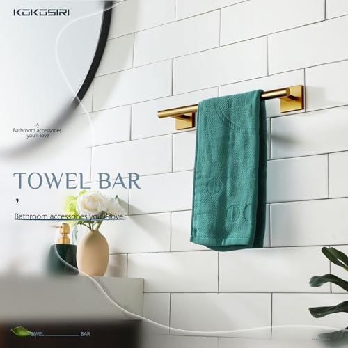 Hand Towel Bar Bathroom Towel Holder for Bath Kitchen Cabinet Towel Ring 12 Inch Brushed Gold Stainless Steel B4005BG