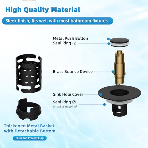 2PCS Universal Bathroom Sink Drain Strainer Hair Catcher