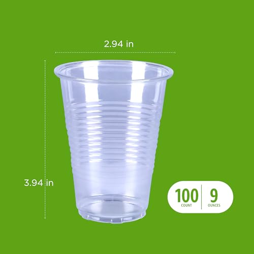Small Disposable Clear Plastic Cups (100 Count)