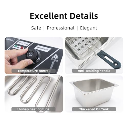 Electric Deep Fryer with Basket for Home Use