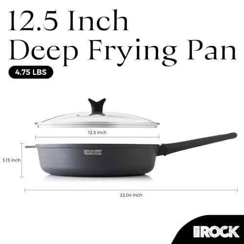 SOHO 12.5 Inch Nonstick Deep Frying Pan Skillet with Glass Lid