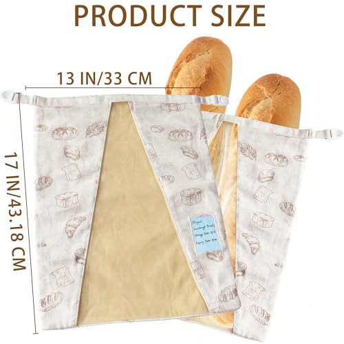 Reusable Beeswax Bread Bags for Homemade Sourdough with Clear Window (2 Count)