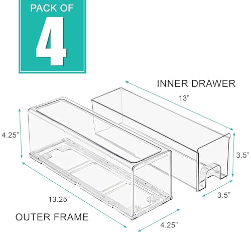 Small Clear Acrylic Storage Drawers (4 Count)