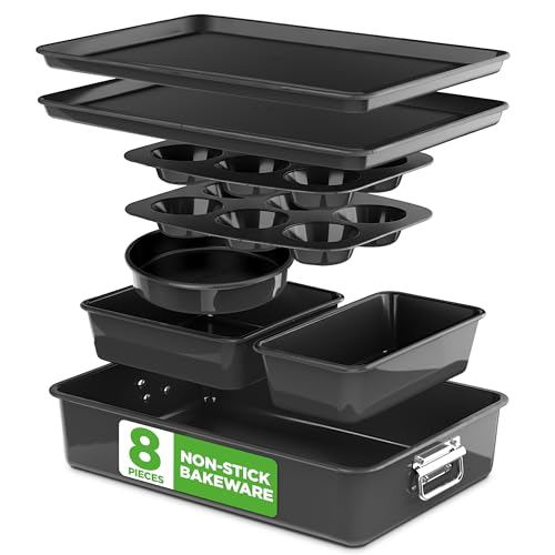 8 Piece Stackable Nonstick Bakeware Set