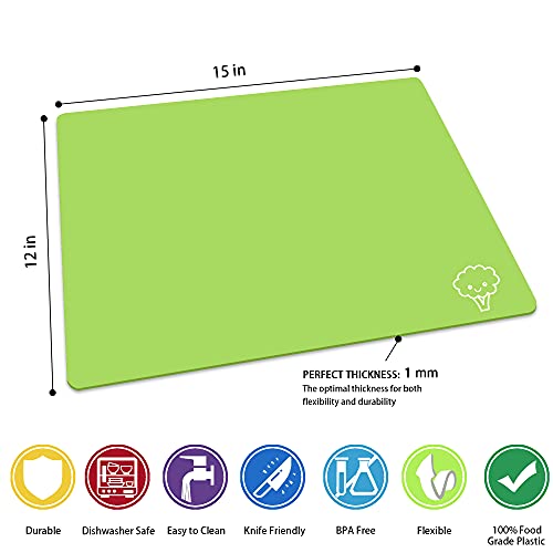 Flexible Plastic Cutting Board Mats Set of 5 (5 Count)