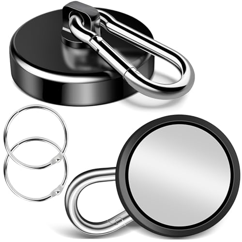 200Lbs Magnetic Carabiner Hooks 2Pcs Strong Magnetic Hooks Heavy Duty (2 Count)