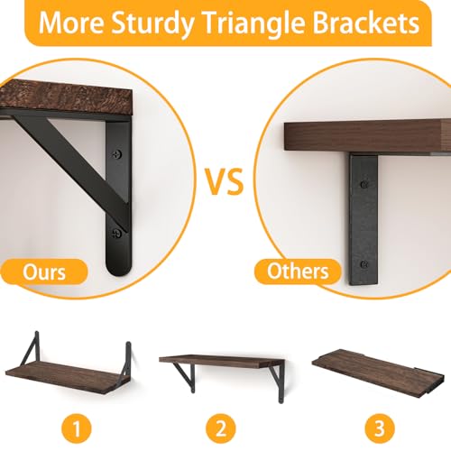 16.5in Floating Shelves for Wall Home Decor (6 Count)
