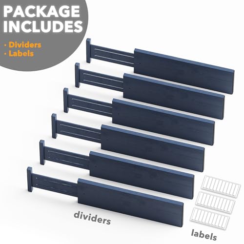 Bamboo Dresser Drawer Dividers 6 Pack (6 Count)