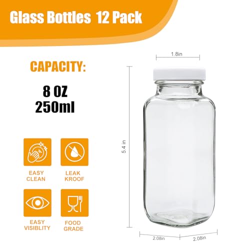 Juice Bottles With Caps 8 oz (12 Count)