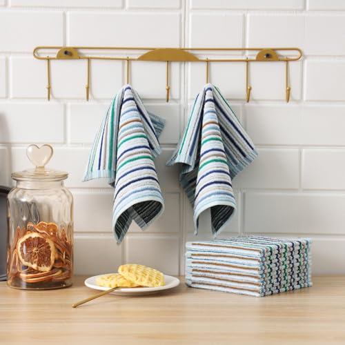 Kitchen Rags Dish Cloths for Washing Wiping Cleaning Towels (8 Count)