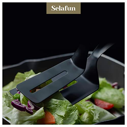 Kitchen Tongs Steak Clamp Bread Tongs 10 inch Double Spatula Tongs Clip Pizza Clamp Stainless Slotted Multi