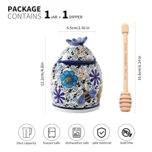 10oz Hidden Nook Handpainted Ceramic Honey Jar (10 Fl Oz)