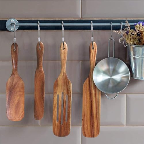 Spurtle Set Natural Acacia Wooden Kitchen Utensils Set of 2 (2 Count)
