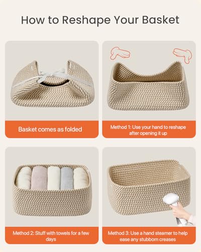 Small Woven Storage Basket for Organizing (3 Count)