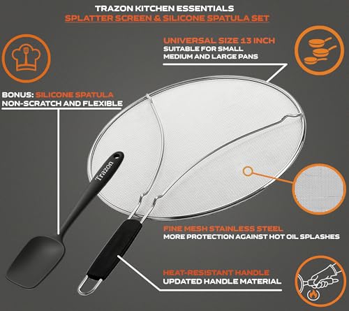 Grease Splatter Screen for Frying Pan 13 inch
