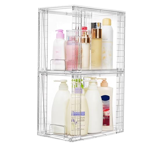 2 Pack Clear Stackable Storage Drawers (2 Count)