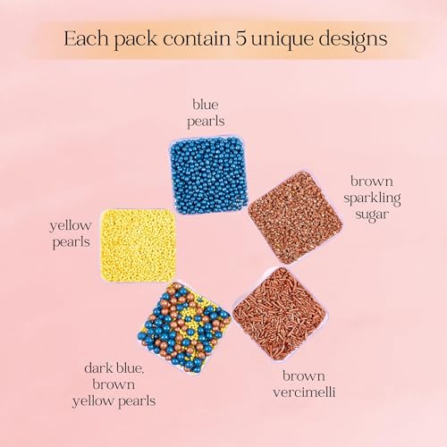 Sprinkles Confect Sprinkles for Cakes & Cupcakes Decoration Assorted pack of 5 ?Graduation Day Mix Yellow