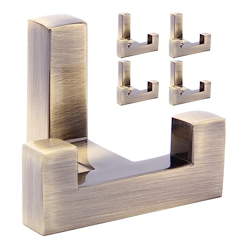 5 Pack Heavy Duty Coat Hook Wall Mount with Screw Retro Double Coat Hook Utility Hook for Coats