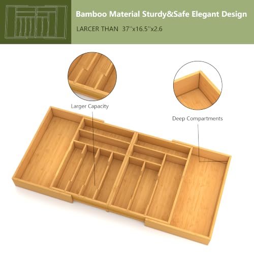 Extra Large Silverware Drawer Organizer