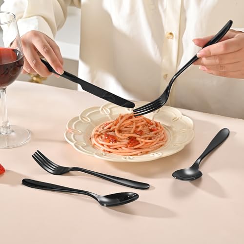 40 Piece Black Silverware Set (40 Count)