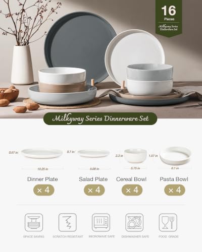 Milkyway 16 Piece Dinnerware Set with Pasta Bowls