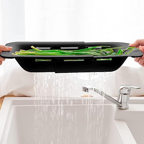 Collapsible Sink Colanders and Strainers Basket Extendable Plastic Fruit Vegetable Strainer Drainer Basket for Kitchen