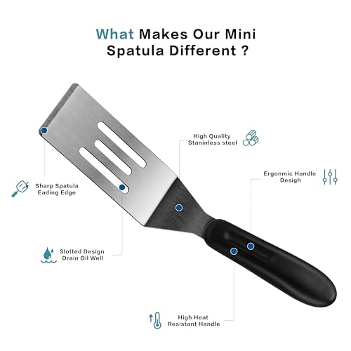 Small Spatula Mini Stainless Steel Serving Metal Spatula Set of 4 (4 Count)