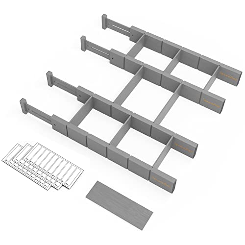 Bamboo Drawer Dividers with Inserts and Labels