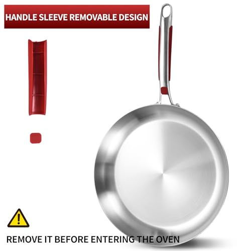 14 Inch Stainless Steel Frying Pan with Lid