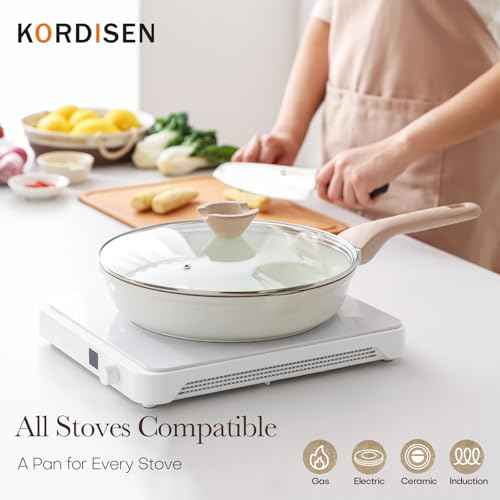 Ceramic Non Stick Frying Pans Skillet with Lid