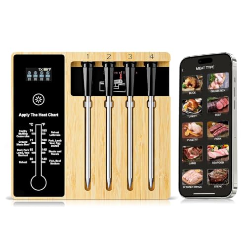 Smart Wireless Meat Thermometer 4 Probes (4 Count)