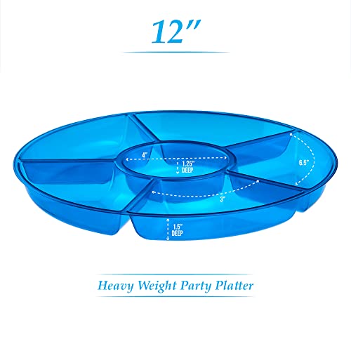 6 Sectional Round Plastic Serving Tray