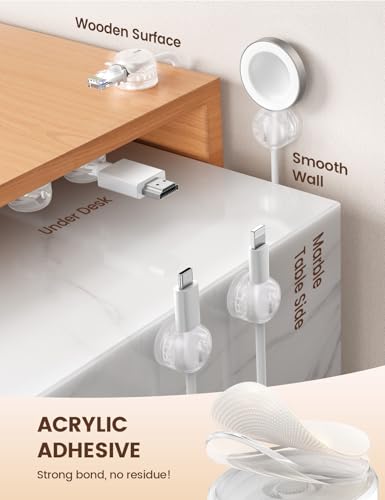 6Pack Clear Rotatable Cord Organizer (6 Count)