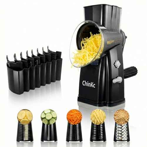Upgrade Rotary Cheese Grater Shredder with Handle