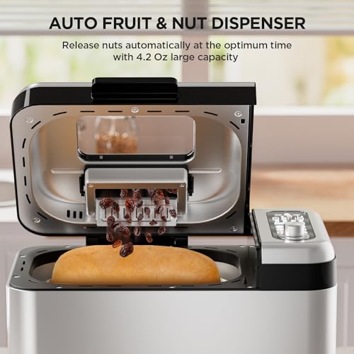 3.3LB &15-in-1 Bread Maker Dual Heaters with Auto Nut Dispenser