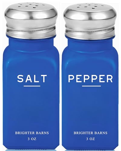 Blue Salt and Pepper Shakers Set by Brighter Barns (2 Count)