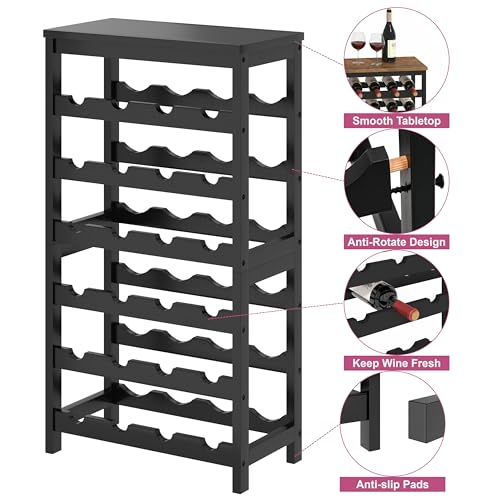 6 Tier Bamboo Wine Rack Freestanding Floor