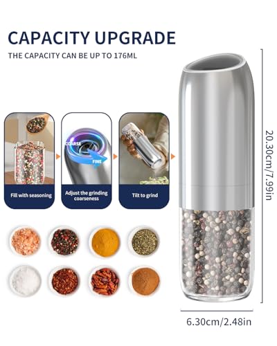 Gravity Electric Salt and Pepper Grinder Set (2 Count)