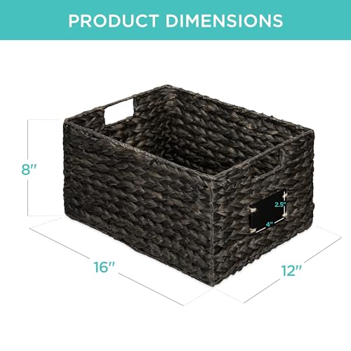 Pantry Baskets Set of 2 16x12in Water Hyacinth Storage Baskets (2 Count)