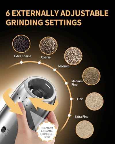 Gravity Electric Salt and Pepper Grinder Set with Rechargeable Base (2 Count)