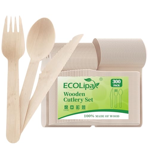 300 Count Wooden Cutlery Set