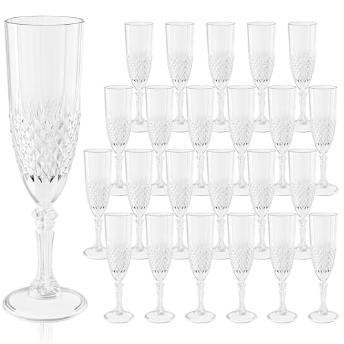 24 Pack Plastic Champagne Flutes (24 Count)