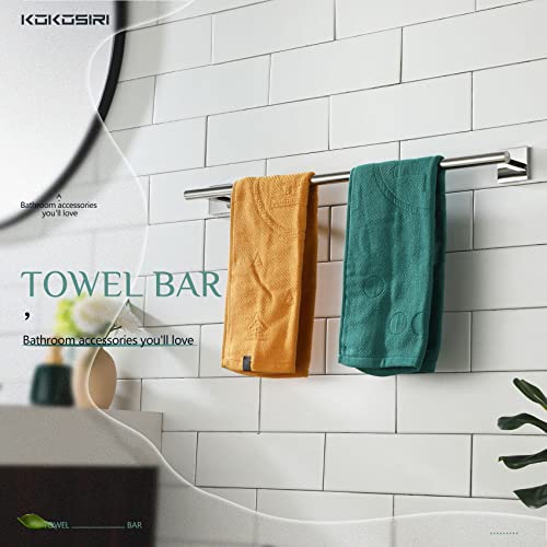Single Towel Bar Bathroom Towel Holder for Bath Kitchen 20 Inch Necklace Holder Wall Mounted Chrome Stainless Steel B4005CH