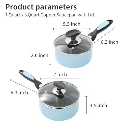 Nonstick Saucepan Set with Lid (2 Count)