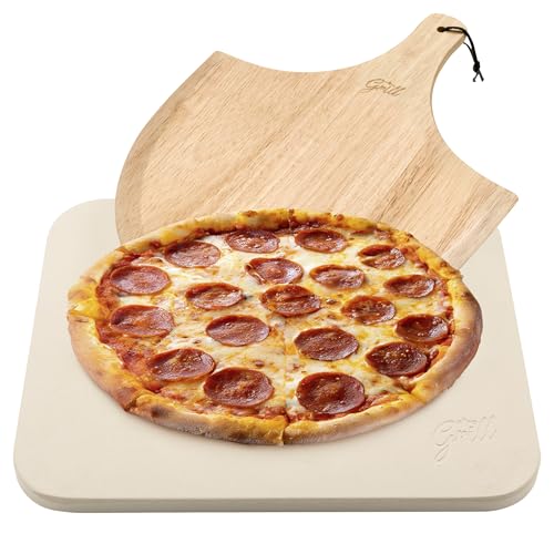 Rectangular Pizza Stone with Peel