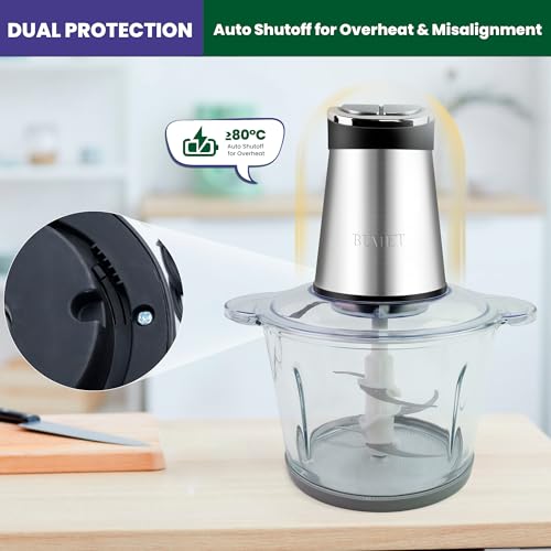 800W 2 12cup Food Chopper LED Timer 3