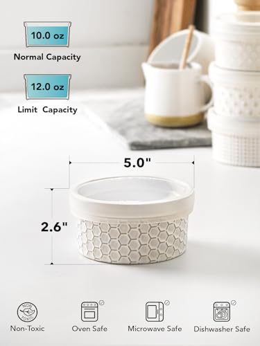 Ramekins Oven Safe with Lids (4 Count)